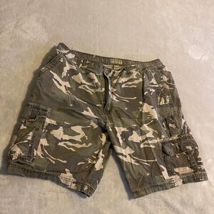 Vintage Rustic Ridge Camouflage Cargo Shorts Men's Size 42 Cotton Outdoors